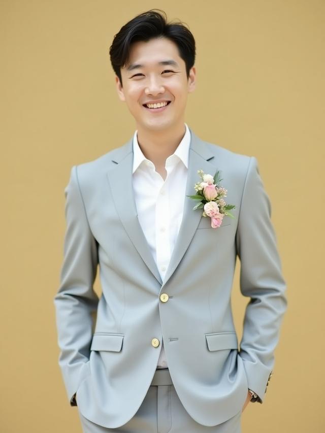 웨딩 라이트 그레이 수트